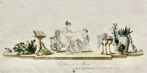 Anonymer Künstler, altkol. Radierung "La bonne Mere" Klassizismus, Paris um 1800