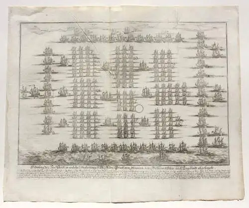 Matthäus Merian d. Ä. (1593-1650) Kupferstich, Invasionsflotte von William III.