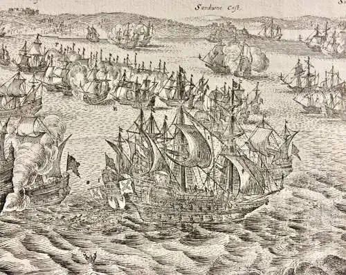 Matthäus Merian d. Ä. (1593-1650) Seeschlacht zwischen Spanien und Holland, 1639