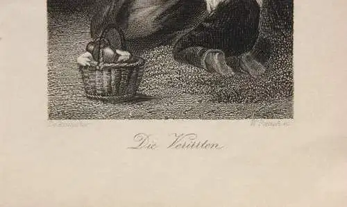 W. French nach F. A. de Bruycker, 2 Stahlstiche, "Der Überfall", "Die Verirrten"