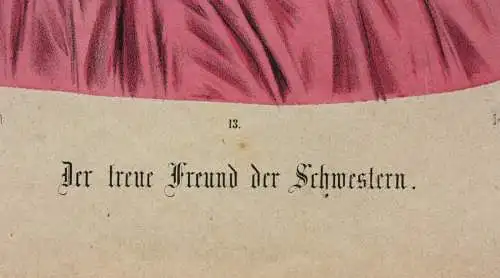 Der treue Freund der Schwestern, Litho nach E. Altmann, Druck H. Oeser, Neusalza