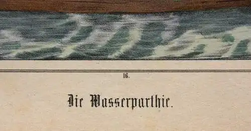 "Die Wasserpathie", Lithographie nach E. Altmann Druck Hermann Oeser, Neusalza