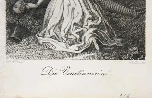 Adolf Dvorzak nach Franz Weigl (1810-?), Stahlstich "Die Venetianerin", um 1850