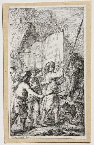 Johann Wilhelm Meil (1733-1805) Radierung, Bauernproteste, Revolution, 1791