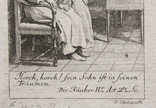 Daniel Nikolaus Chodowiecki (1726-1801) Radierung Friedrich Schiller, Die Räuber