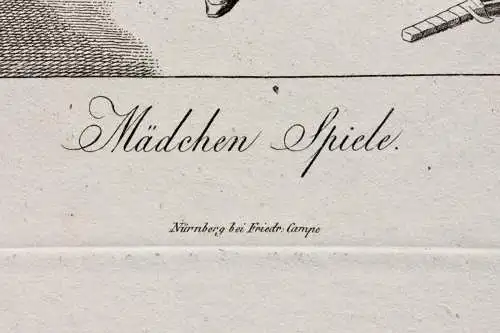 Johann Nepomuck Nussbiegel (1750-1829), Kupferstich "Mädchen Spiele", nach 1805