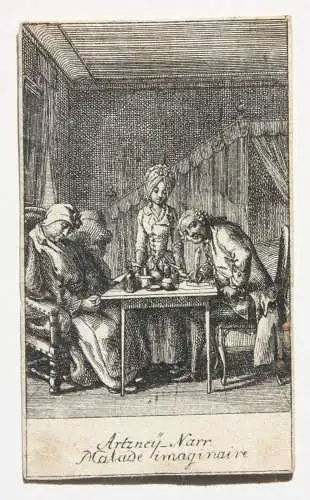 Daniel Nikolaus Chodowiecki (1726-1801) 5 Radierungen "Hundertblatt der Narren"