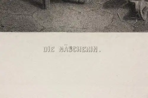 Veit Froer (geb. 1828) nach Edouard Frère, Stahlstich "Die Näscherin"