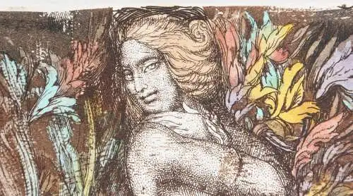 Ernst Fuchs (1930-2015), sign. Radierung, handkoloriert "Lilith-Traum der Eva"