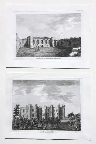 Samuel Sparrow (tätig 1770-1806), zwei Radierungen, Castel Beaumarais & Durham