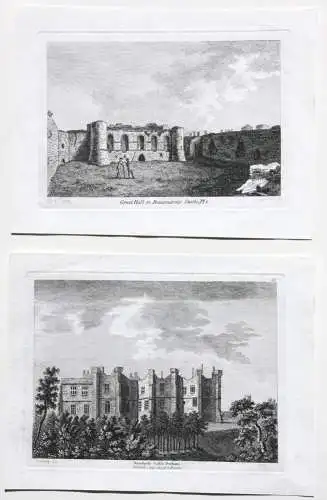 Samuel Sparrow (tätig 1770-1806), zwei Radierungen, Castel Beaumarais & Durham