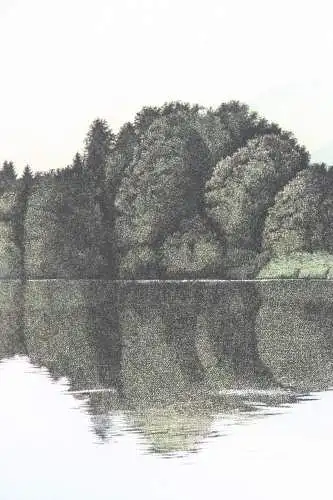 Rudolf Distler (geb. 1946), signierte Farbradierung, Bärnsee, Chiemgau, 1981