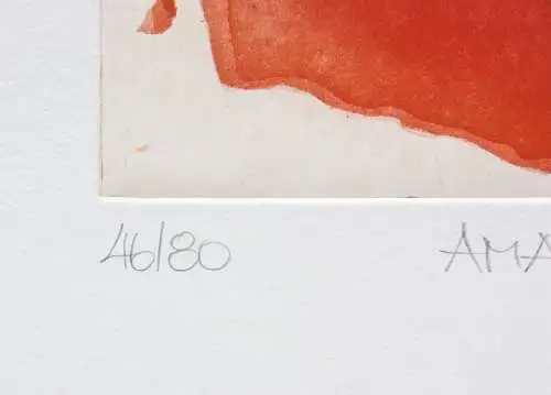 Unbekannter zeitgenössischer Künstler, sign. Aquatinta Farbradierung, "Amarylis"