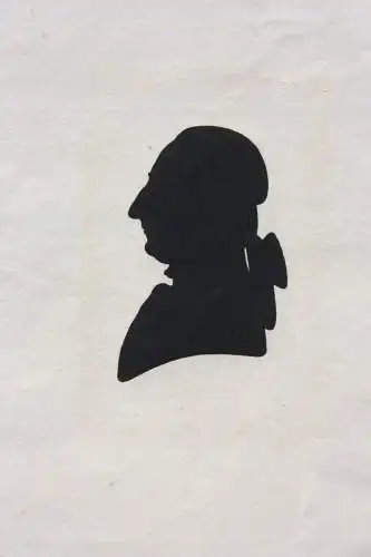 Schattenriss eines Mannes in Profilansicht, Silhouette, Tuschzeichnung, 18. Jh.