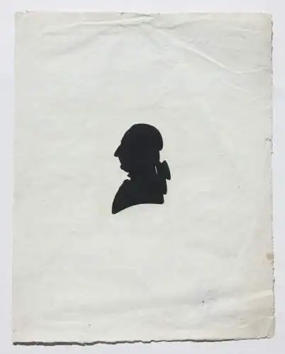 Schattenriss eines Mannes in Profilansicht, Silhouette, Tuschzeichnung, 18. Jh.