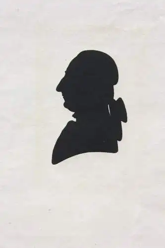 Schattenriss eines Mannes in Profilansicht, Silhouette, Tuschzeichnung, 18. Jh.