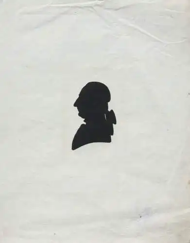 Schattenriss eines Mannes in Profilansicht, Silhouette, Tuschzeichnung, 18. Jh.