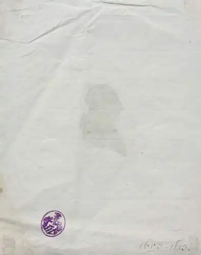 Schattenriss eines Mannes in Profilansicht, Silhouette, Tuschzeichnung, 18. Jh.