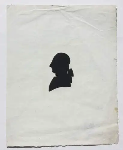Schattenriss eines Mannes in Profilansicht, Silhouette, Tuschzeichnung, 18. Jh.