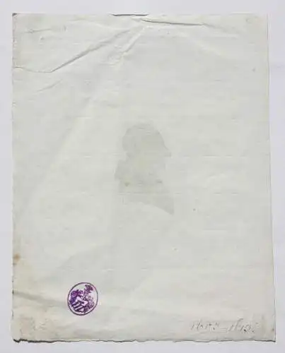 Schattenriss eines Mannes in Profilansicht, Silhouette, Tuschzeichnung, 18. Jh.