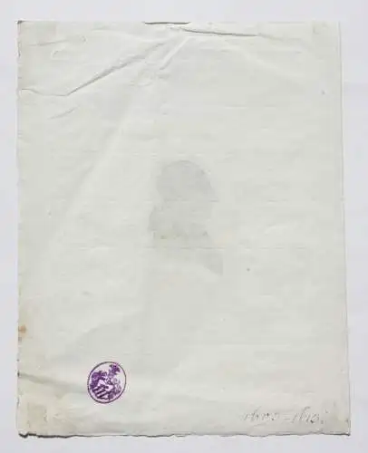 Schattenriss eines Mannes in Profilansicht, Silhouette, Tuschzeichnung, 18. Jh.