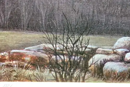 Rudolf Distler (geb. 1946), sign. Farblithographie, nächtliche Landschaft, 1978