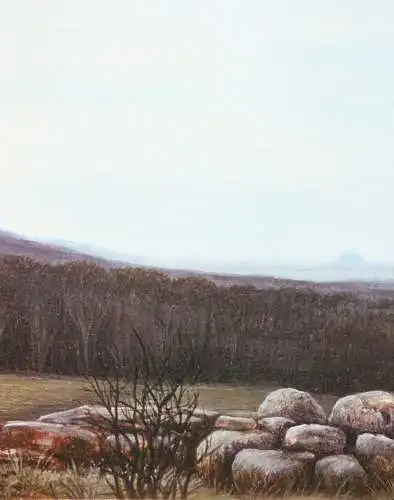 Rudolf Distler (geb. 1946), sign. Farblithographie, nächtliche Landschaft, 1978