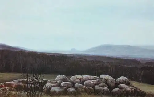 Rudolf Distler (geb. 1946), sign. Farblithographie, nächtliche Landschaft, 1978