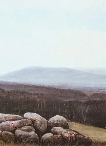 Rudolf Distler (geb. 1946), sign. Farblithographie, nächtliche Landschaft, 1978