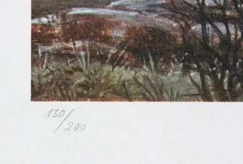 Rudolf Distler (geb. 1946), sign. Farblithographie, nächtliche Landschaft, 1978