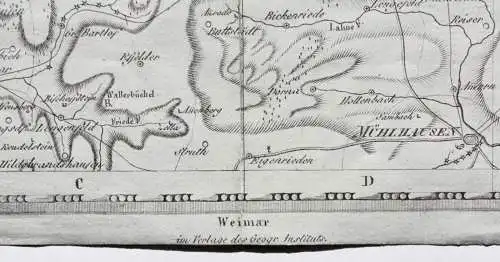 Landkarte, Kupferstich, Geogr. Institut Weimar, Sect. 68, Niedersachsen, um 1810