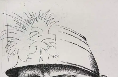 Klaus Vogelsang (geb. 1945), signierte Radierung, Porträt eines Soldaten, 1974