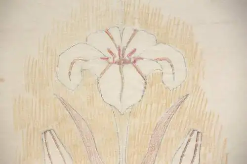 Entwurf für ein florales Jugendstil-Ornament mit Lilien, Zeichnung, um 1900