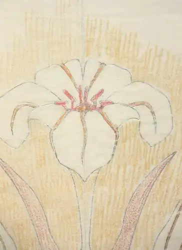 Entwurf für ein florales Jugendstil-Ornament mit Lilien, Zeichnung, um 1900