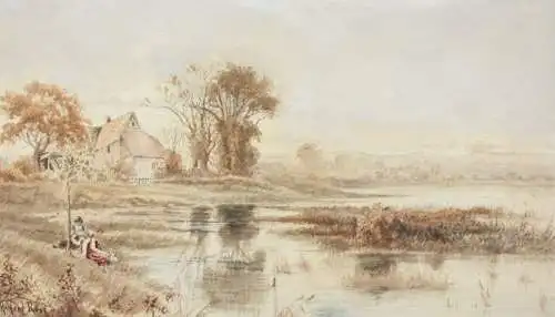 Joseph Halford Ross (1866-1909), signiertes Aquarell, Avon, beyond Chippenham