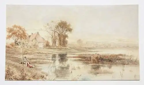 Joseph Halford Ross (1866-1909), signiertes Aquarell, Avon, beyond Chippenham