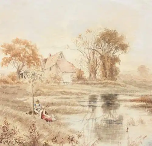 Joseph Halford Ross (1866-1909), signiertes Aquarell, Avon, beyond Chippenham