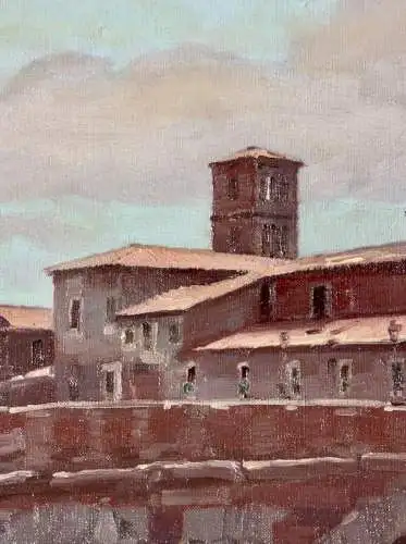 Anton Konrad Schmidt (1887-1974), signiertes Ölgemälde, "Tiberinsel in Rom"