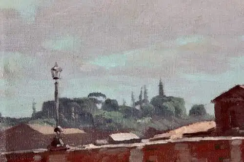 Anton Konrad Schmidt (1887-1974), signiertes Ölgemälde, "Tiberinsel in Rom"