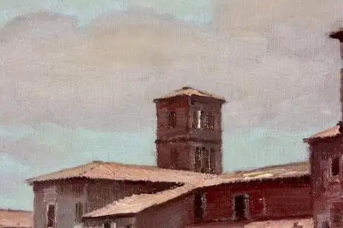Anton Konrad Schmidt (1887-1974), signiertes Ölgemälde, "Tiberinsel in Rom"
