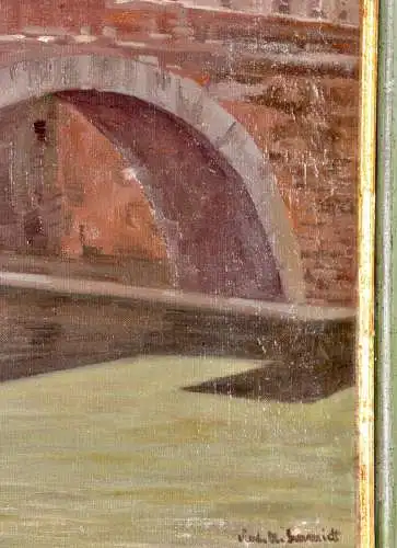 Anton Konrad Schmidt (1887-1974), signiertes Ölgemälde, "Tiberinsel in Rom"