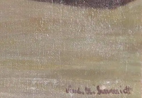 Anton Konrad Schmidt (1887-1974), signiertes Ölgemälde, "Tiberinsel in Rom"