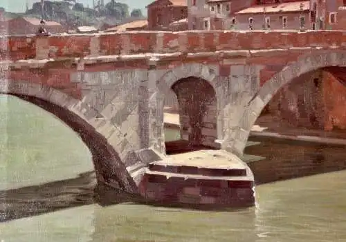 Anton Konrad Schmidt (1887-1974), signiertes Ölgemälde, "Tiberinsel in Rom"