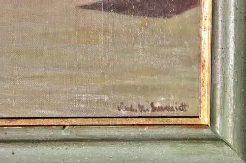 Anton Konrad Schmidt (1887-1974), signiertes Ölgemälde, "Tiberinsel in Rom"