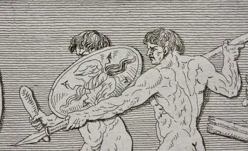 Centauromachia, drei friesartige Radierungen, Klassizismus, um 1818