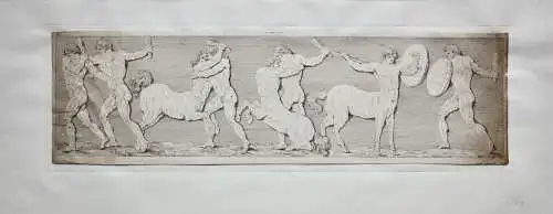 Centauromachia, kämpfende Kentauren, friesartige Radierung, Klassizismus um 1818