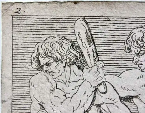 Centauromachia, kämpfende Kentauren, friesartige Radierung, Klassizismus um 1818