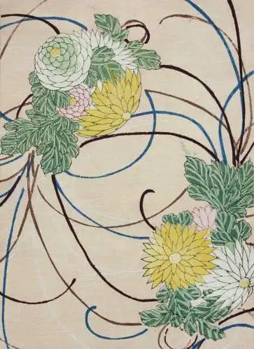 Kamisaka Sekka/Furuya Kôrin, Holzschnitt, Seite aus Shin Bijutsukai, Blumen 1901