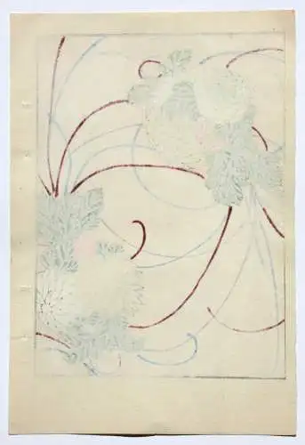 Kamisaka Sekka/Furuya Kôrin, Holzschnitt, Seite aus Shin Bijutsukai, Blumen 1901