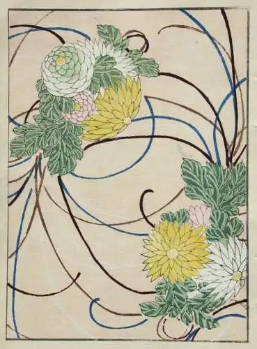 Kamisaka Sekka/Furuya Kôrin, Holzschnitt, Seite aus Shin Bijutsukai, Blumen 1901